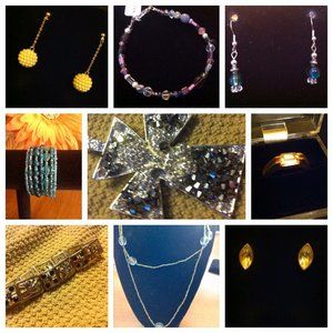 Costume Jewelry Lot Reseller 9 Piece‎ Earrings Bracelet Necklace